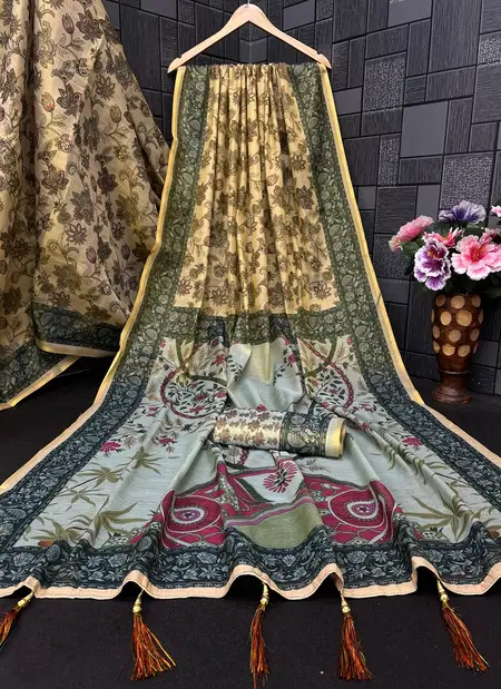 Ktd 2086 Handloom Fabric Digital Printed Saree Best Wholesale Shop In Surat
